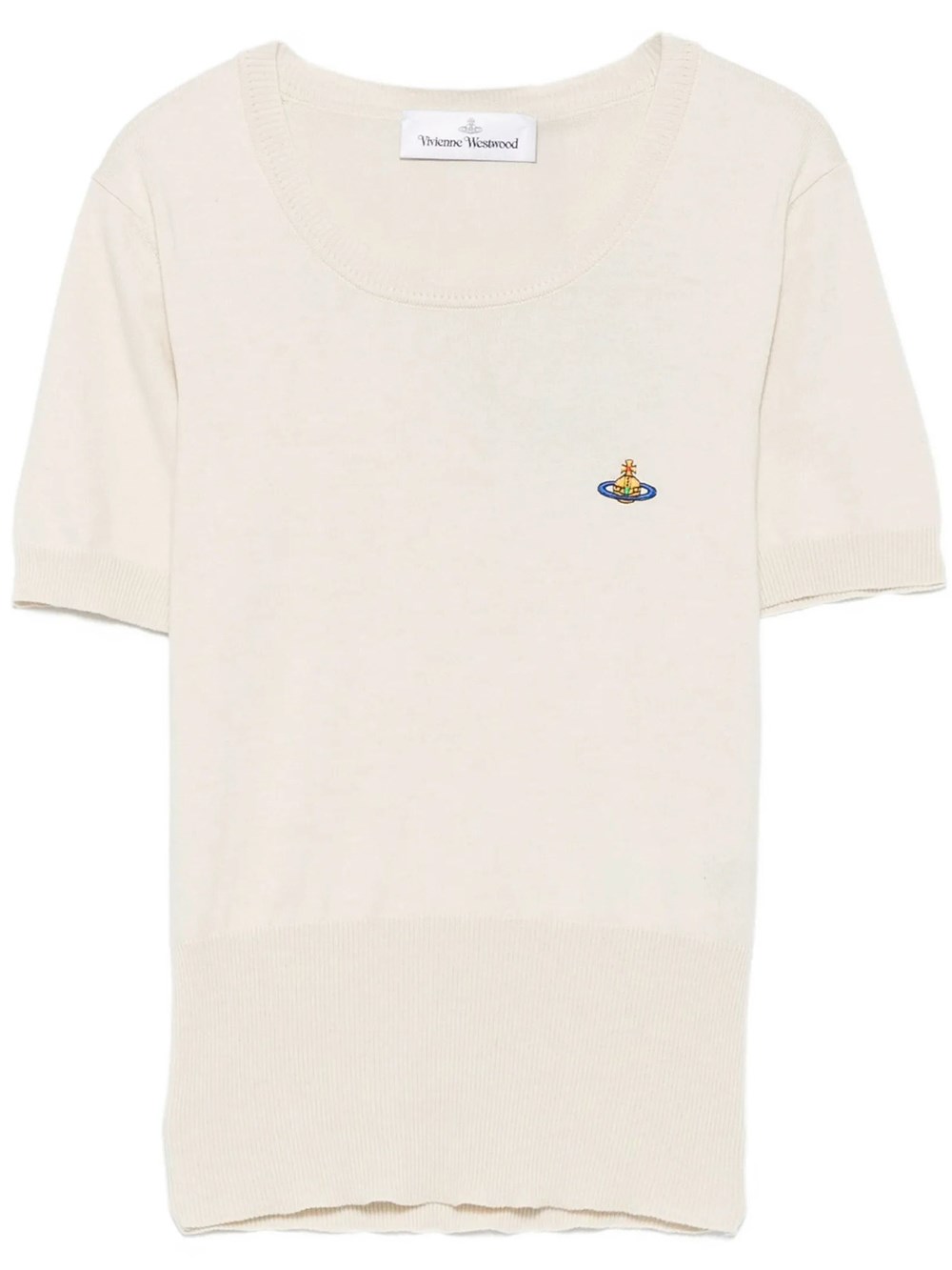 Vivienne Westwood Women's White Top Bea Short Sleeve With Orb Embroidery