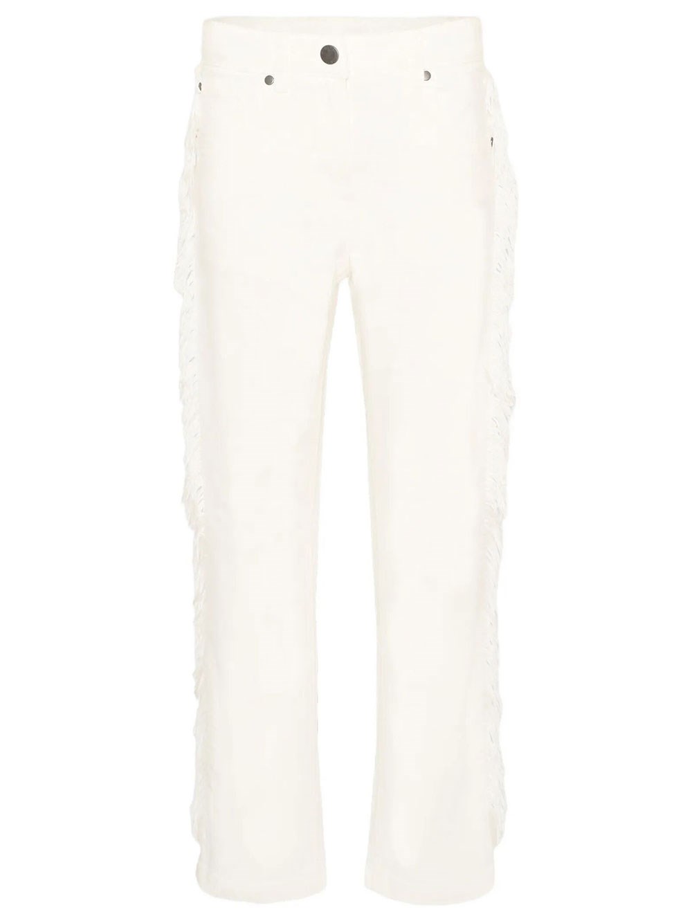 Stella Mccartney Kids Girls White Fringed Pants