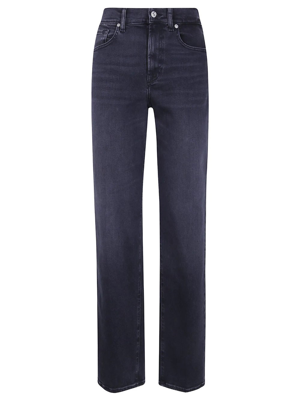 7 For All Mankind Women's Black Stovepipe Straight Jeans