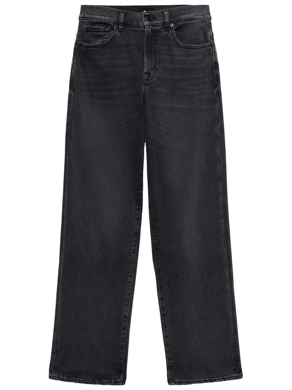7 For All Mankind Women's Black Straight Stovepipe Jeans