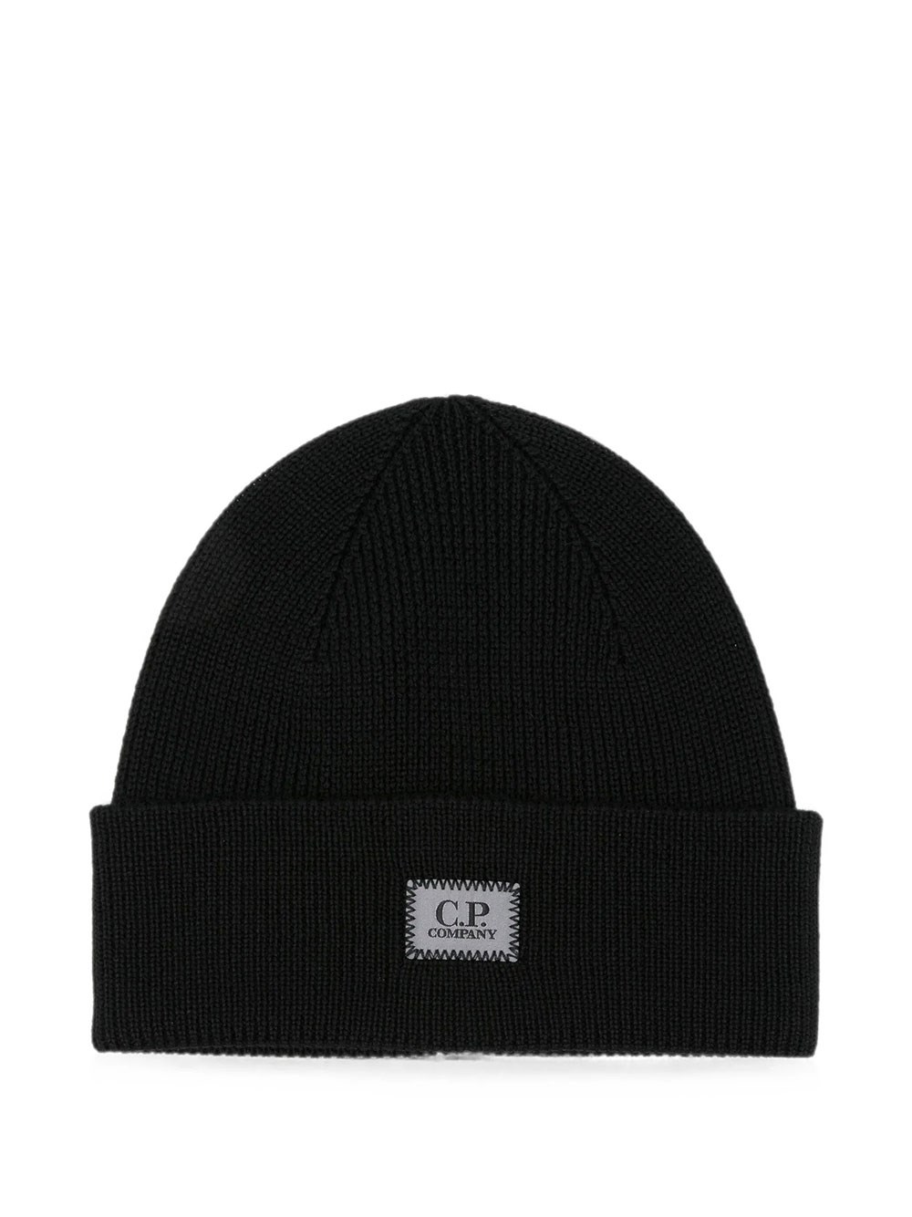 C.p. Company Beanie Logo In Nero