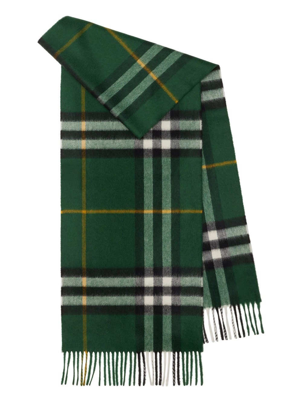 Burberry Sciarpa In Cashmere Check In Verde