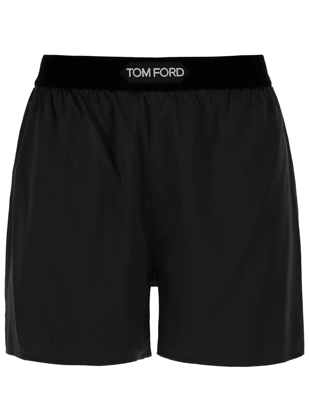 Tom Ford Women's Black Silk Shorts With Velvet Band