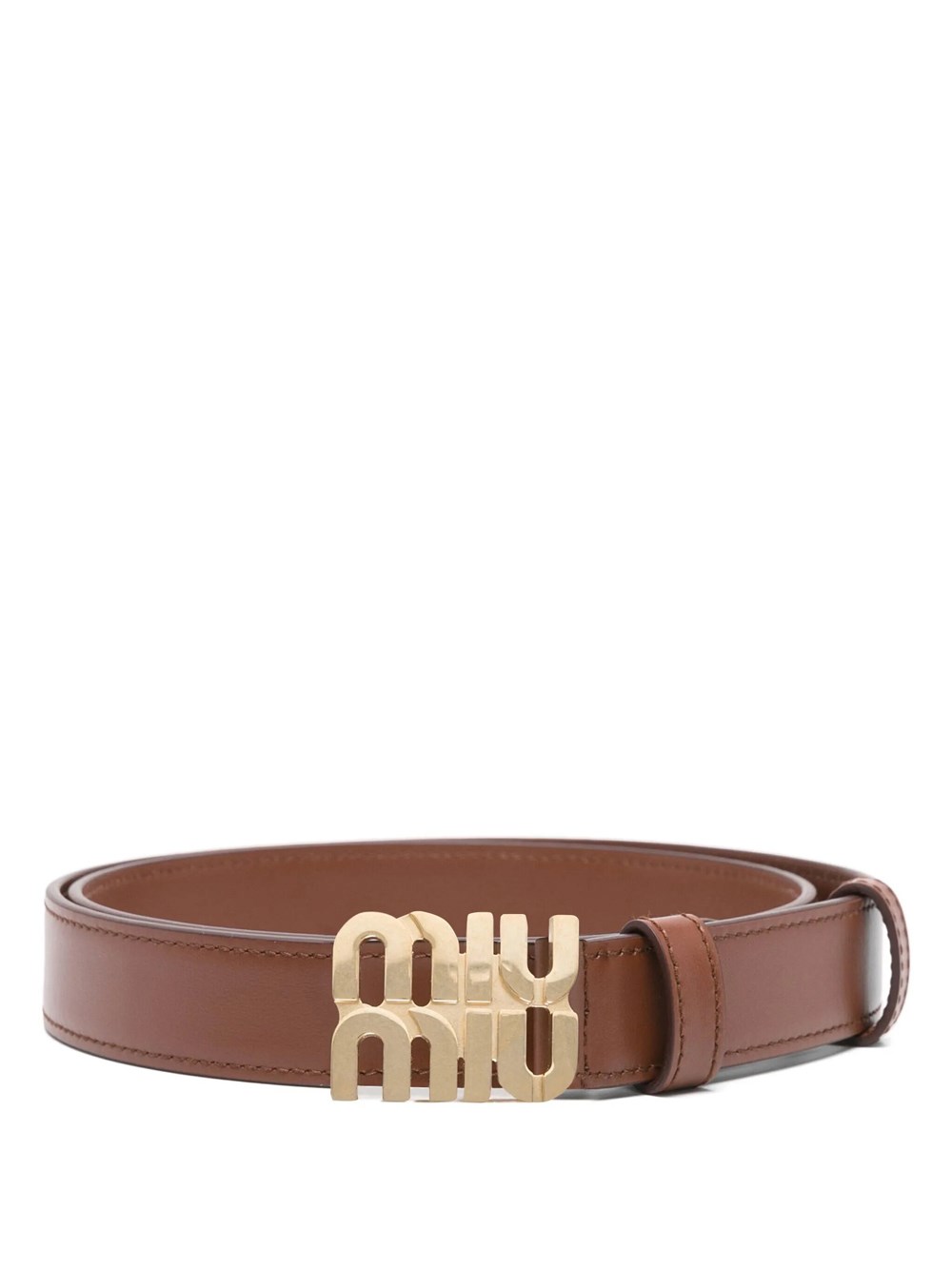 Miu Miu Logo Belt In Brown