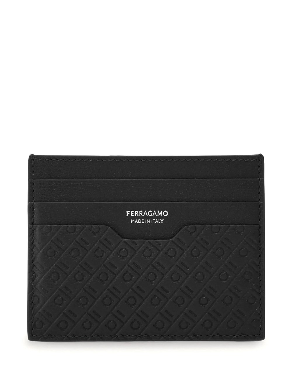 Ferragamo Men's Black Monogram Card Holder