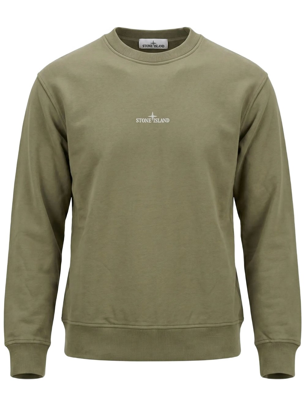 Stone Island Men's Green Oversize Fit Crewneck Sweatshirt With Blurred Compass Pri