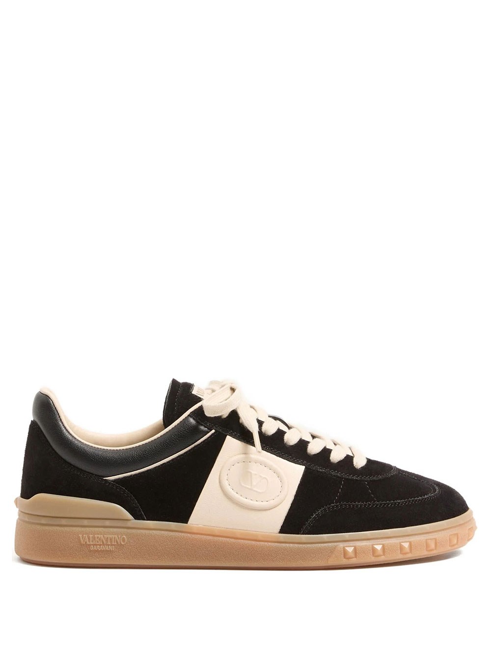 Valentino Garavani Men's Black Upvillage Sneakers In Suede And Nappa Calf Leather