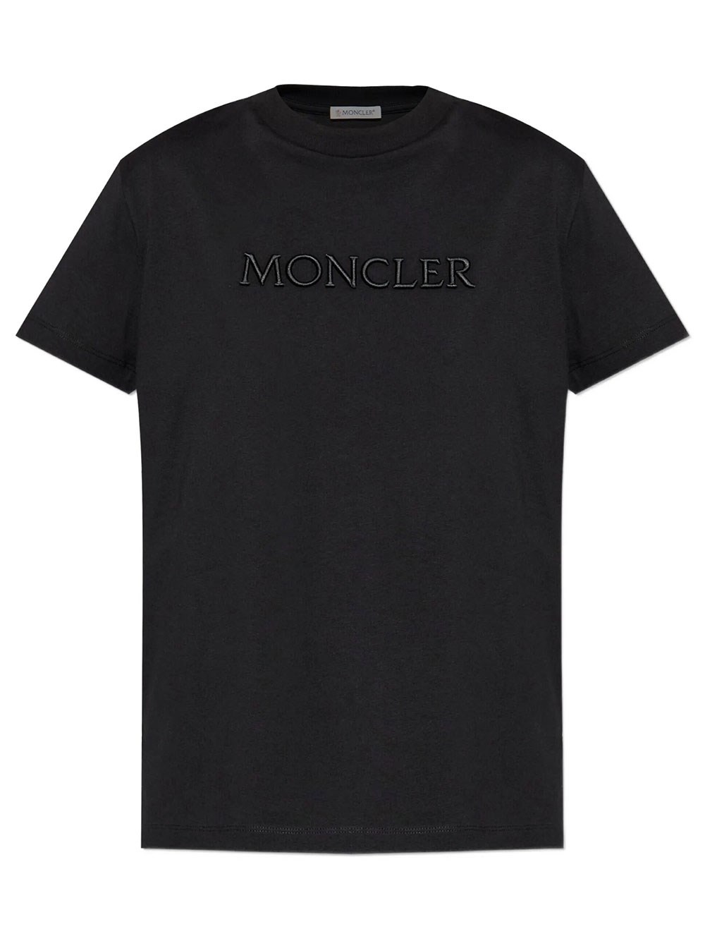 Moncler Women's Black Embroidered Logo T-Shirt