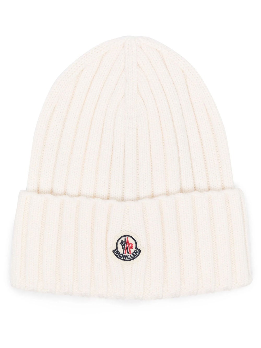 Moncler Women's White Logo Beanie