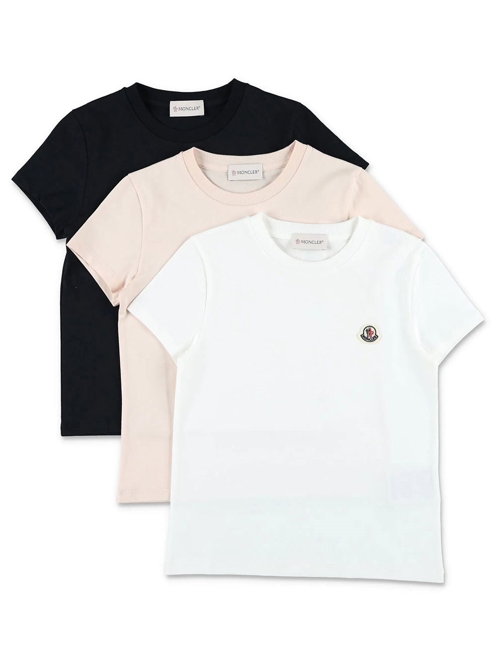Moncler Kids Girls Multi Set Of 3 T-Shirts With Logo