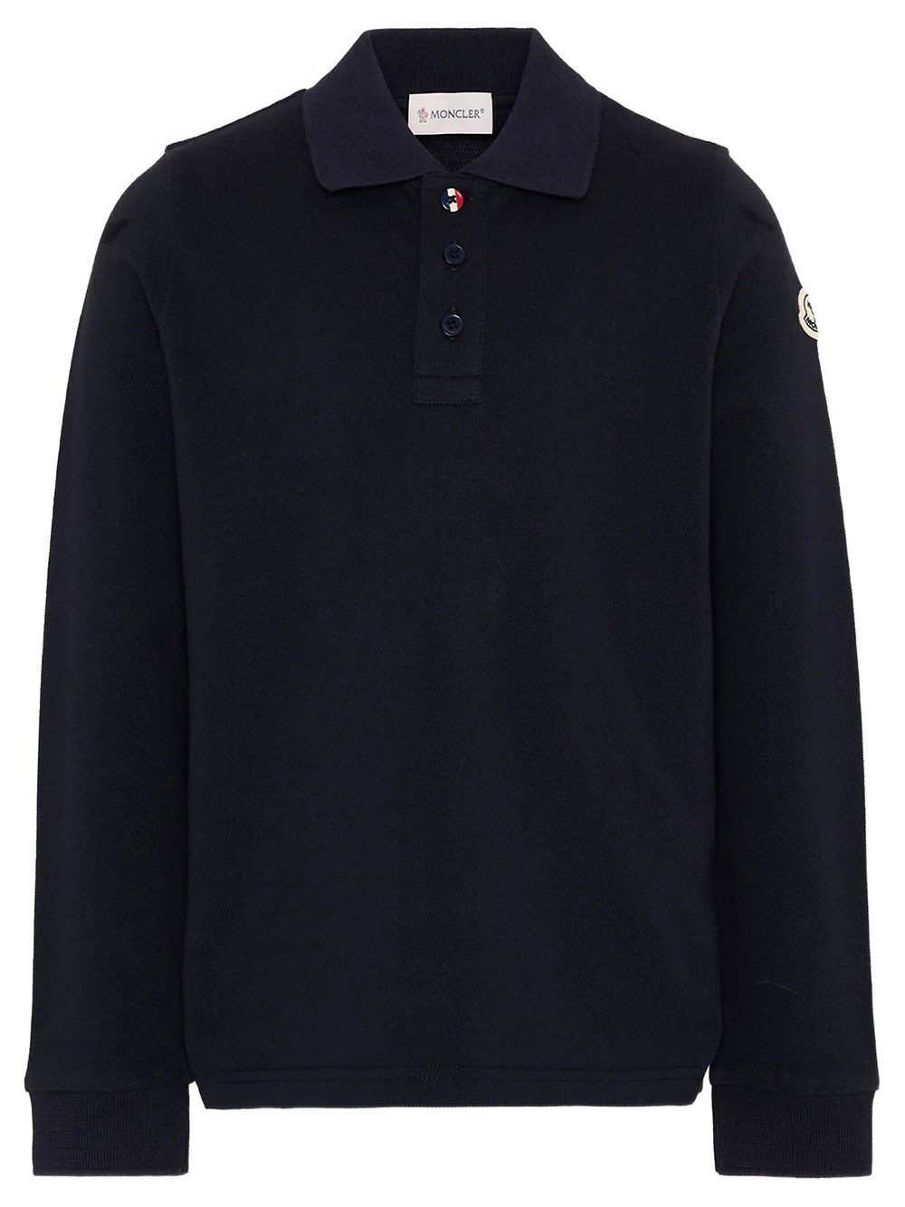 Moncler Kids Boys Blue Long Sleeve Polo