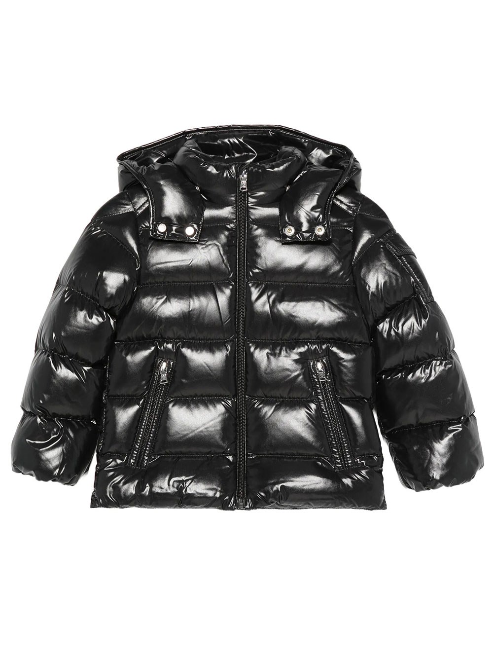 Moncler Kids Boys Black Short Down Jacket With Hood Moncler Maya