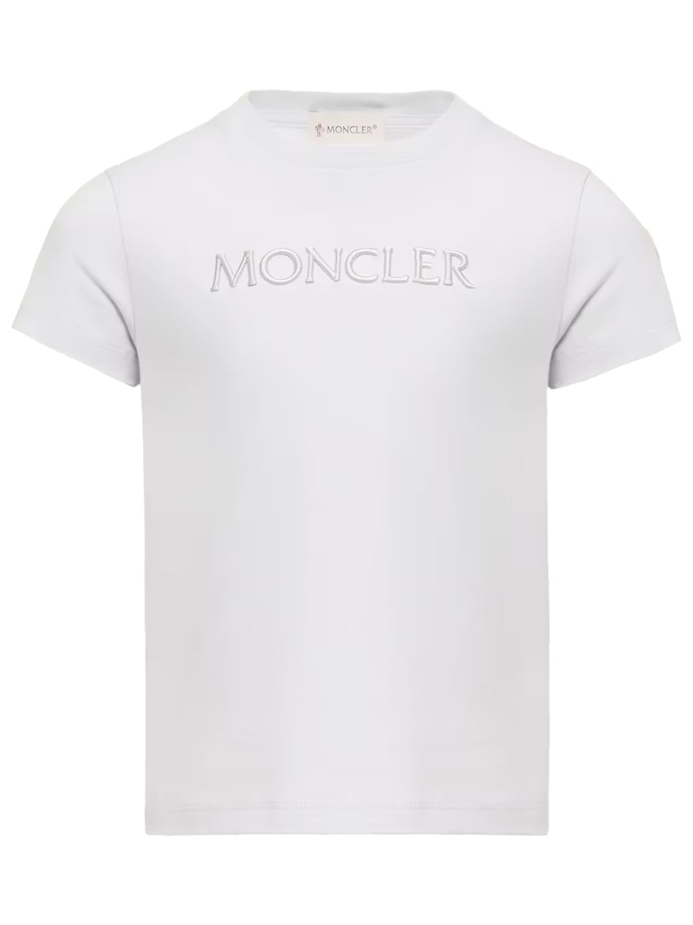 Moncler Kids Girls Metallic Cotton T-Shirt With Embroidered Logo