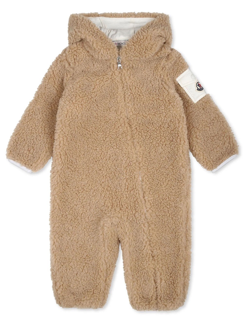 Moncler Kids Girls Brown Teddy Hooded Onesie