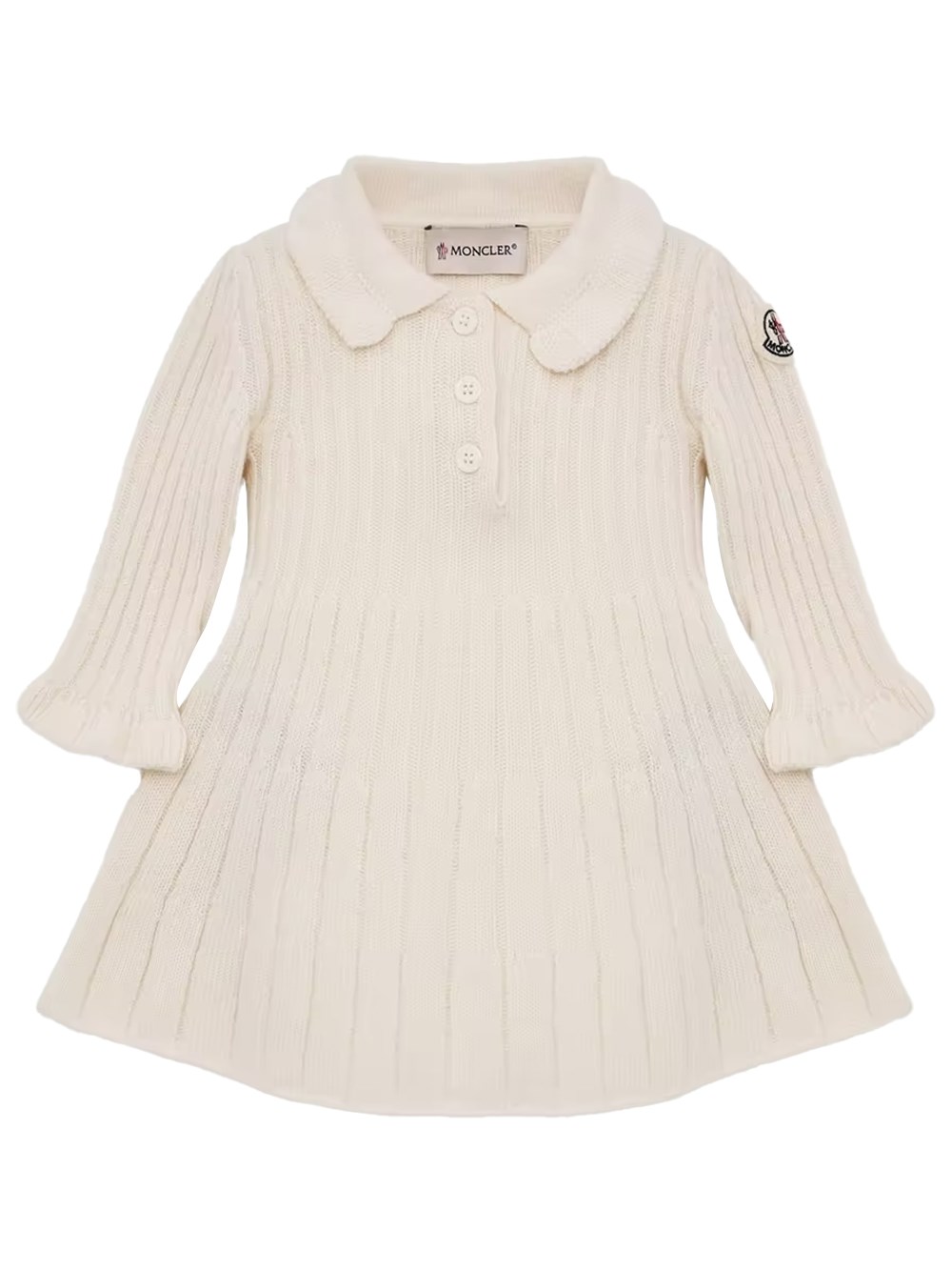 Moncler Kids Girls White Wool Dress