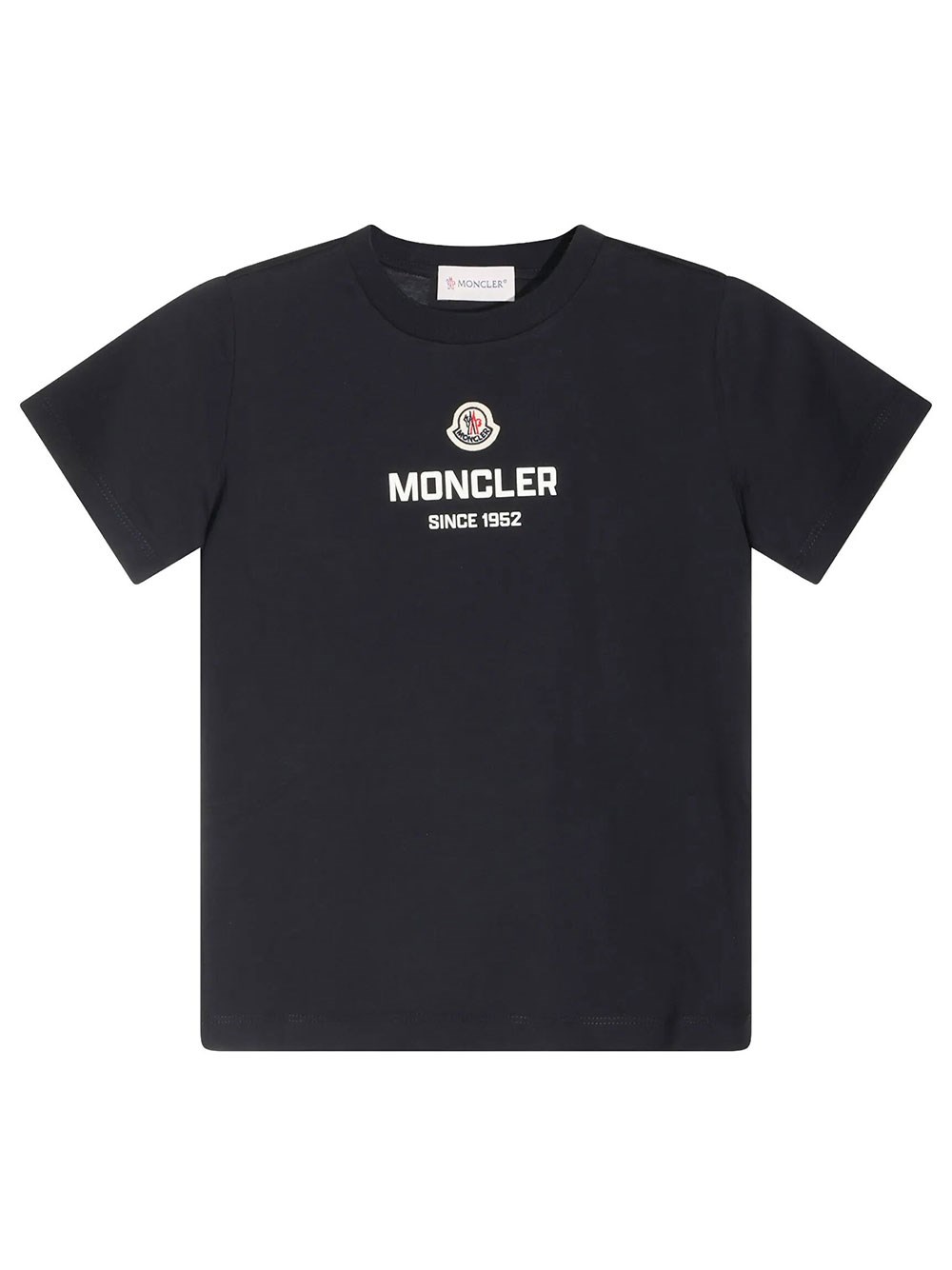 Moncler Kids Boys Blue Cotton T-Shirt With Logo Print