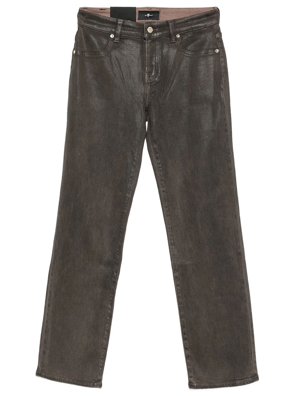 7 For All Mankind Jeans Calie Rivestiti A Gamba Dritta In Marrone