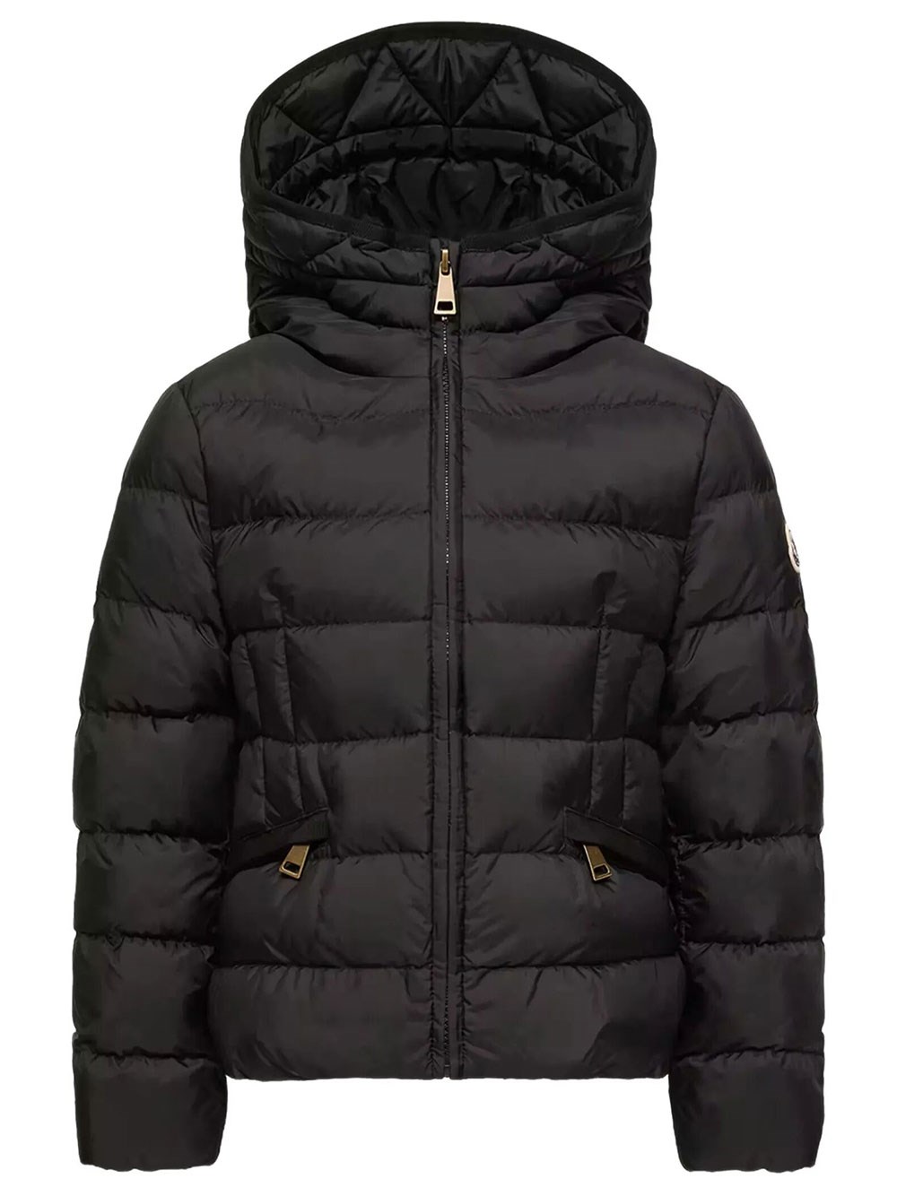Moncler Kids Girls Black Avoce Down Jacket With Hood