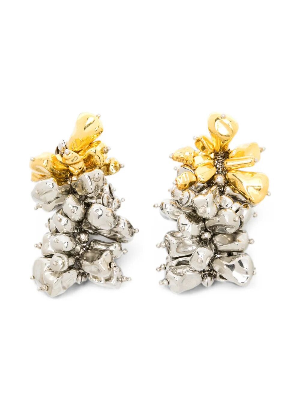 Dries Van Noten Dangle Earrings With Beads In Metallic