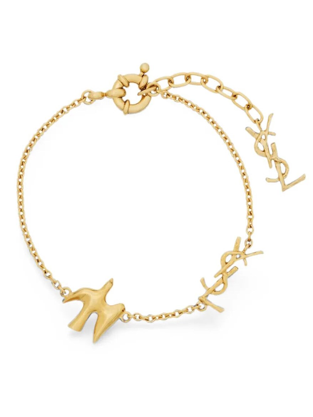 Saint Laurent Cassandre Dove Motif Bracelet In Metal In Metallic