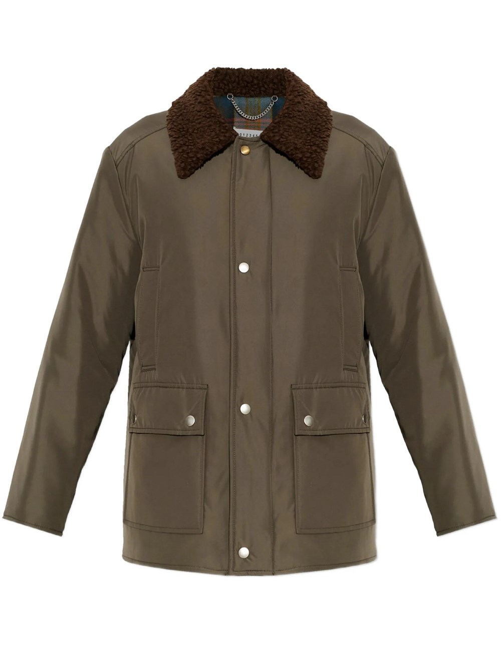 Maison Martin Margiela Men's Green Padded Jacket With Shearling Collar