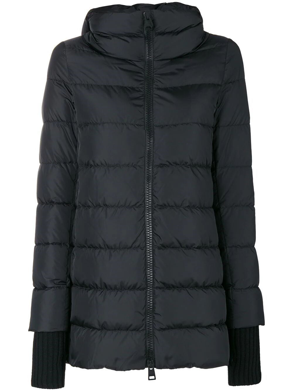 Herno Women's Black Medium Down Jacket With Zip And Hood