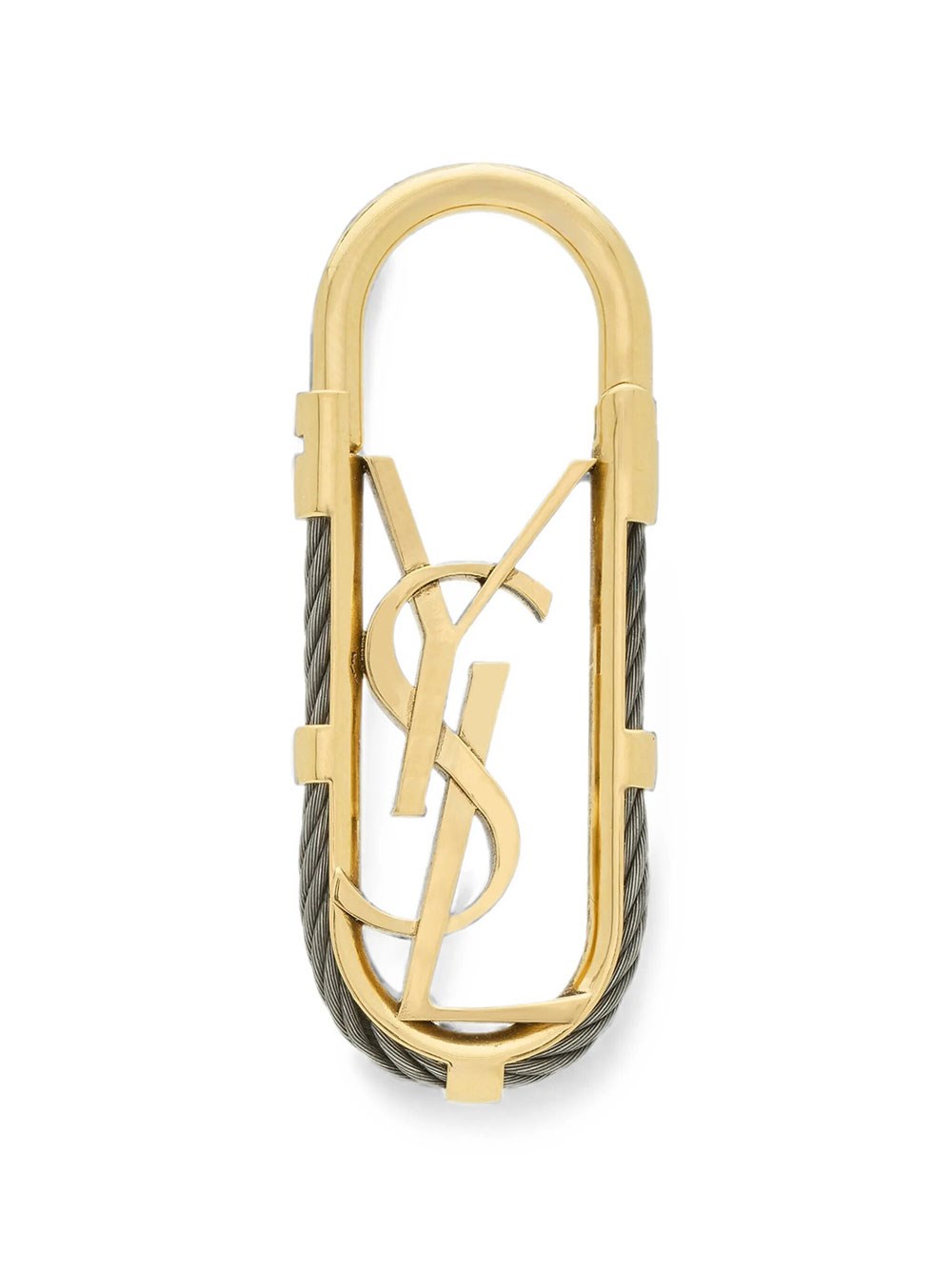 Saint Laurent Men's Metallic Cassandre Metal Cable Keychain