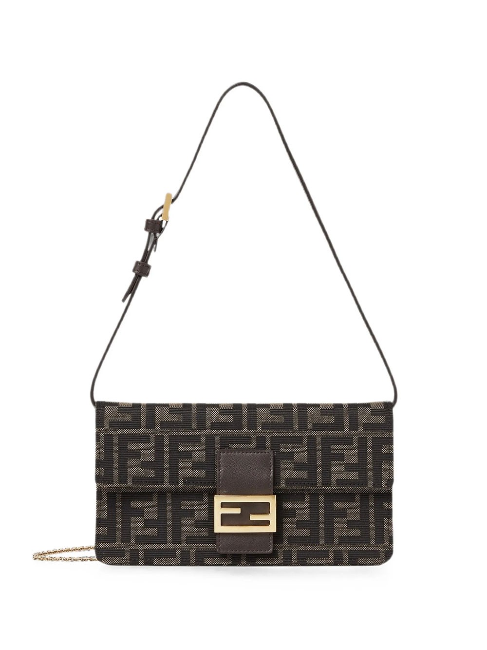 Fendi Wallet On Chain Tube In Marrone