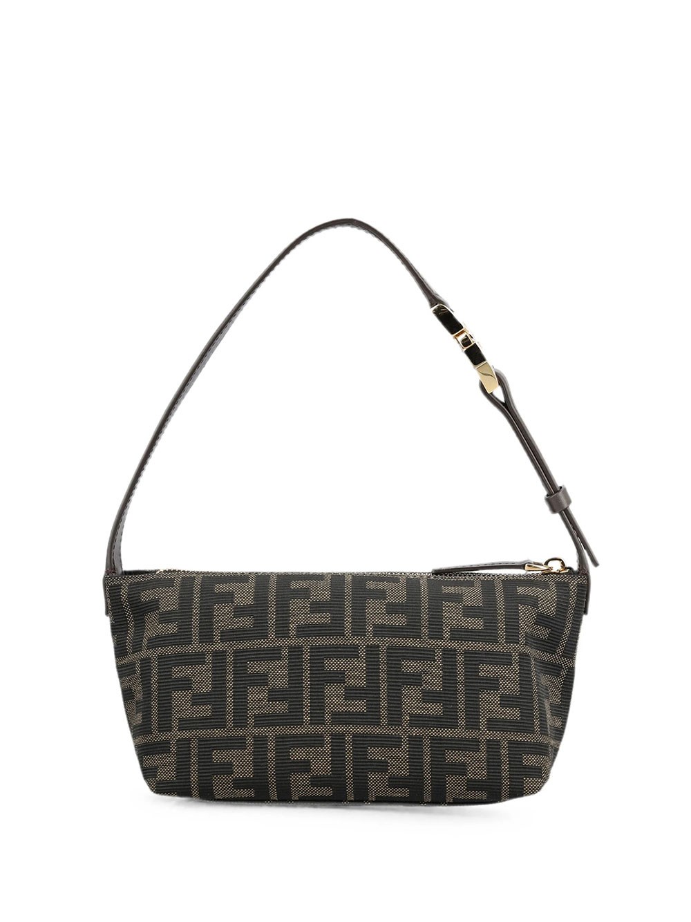 Fendi Women's Brown Vanity Pouch Small In Jacquard Ff