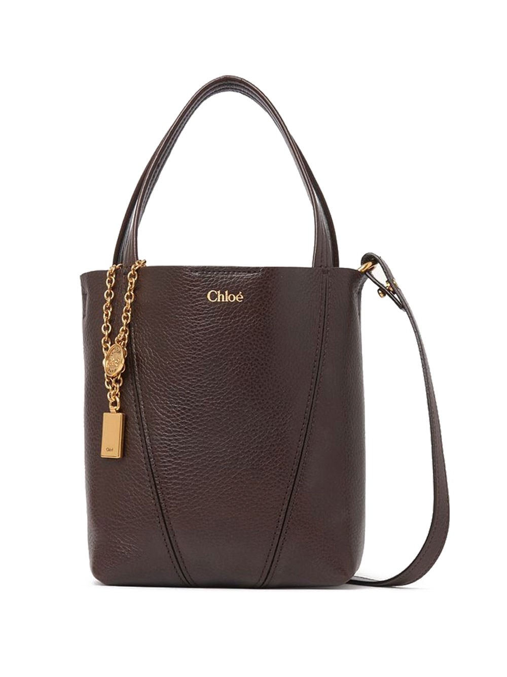 Chloé Women's Brown Spin Small Tote Bag In Burgundy Leather