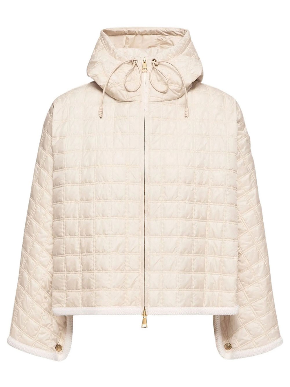 Moncler Women's Nude & Neutrals Padded Cape With Hood And Quilted Design