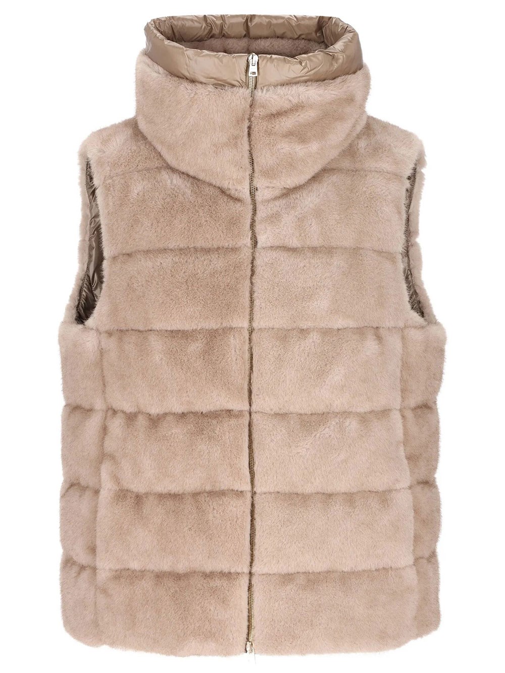 Herno Women's Nude & Neutrals Padding Vest Synthetic Fur