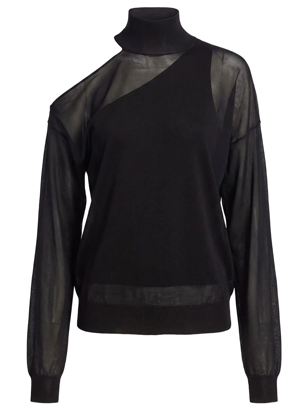 Fendi Women's Black Silk Organza Top
