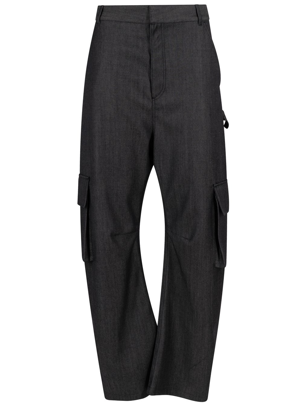 Balenciaga Cargo Wool Pants With Tapered Leg In Blue
