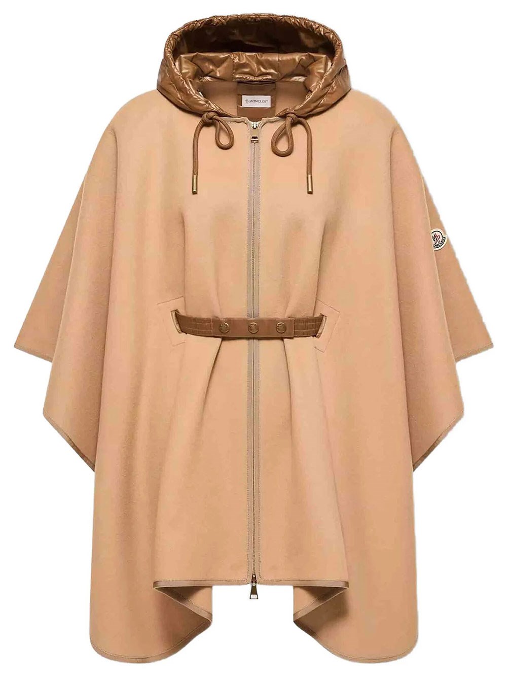 Moncler Women's Nude & Neutrals Padded Cape In Wool Blend