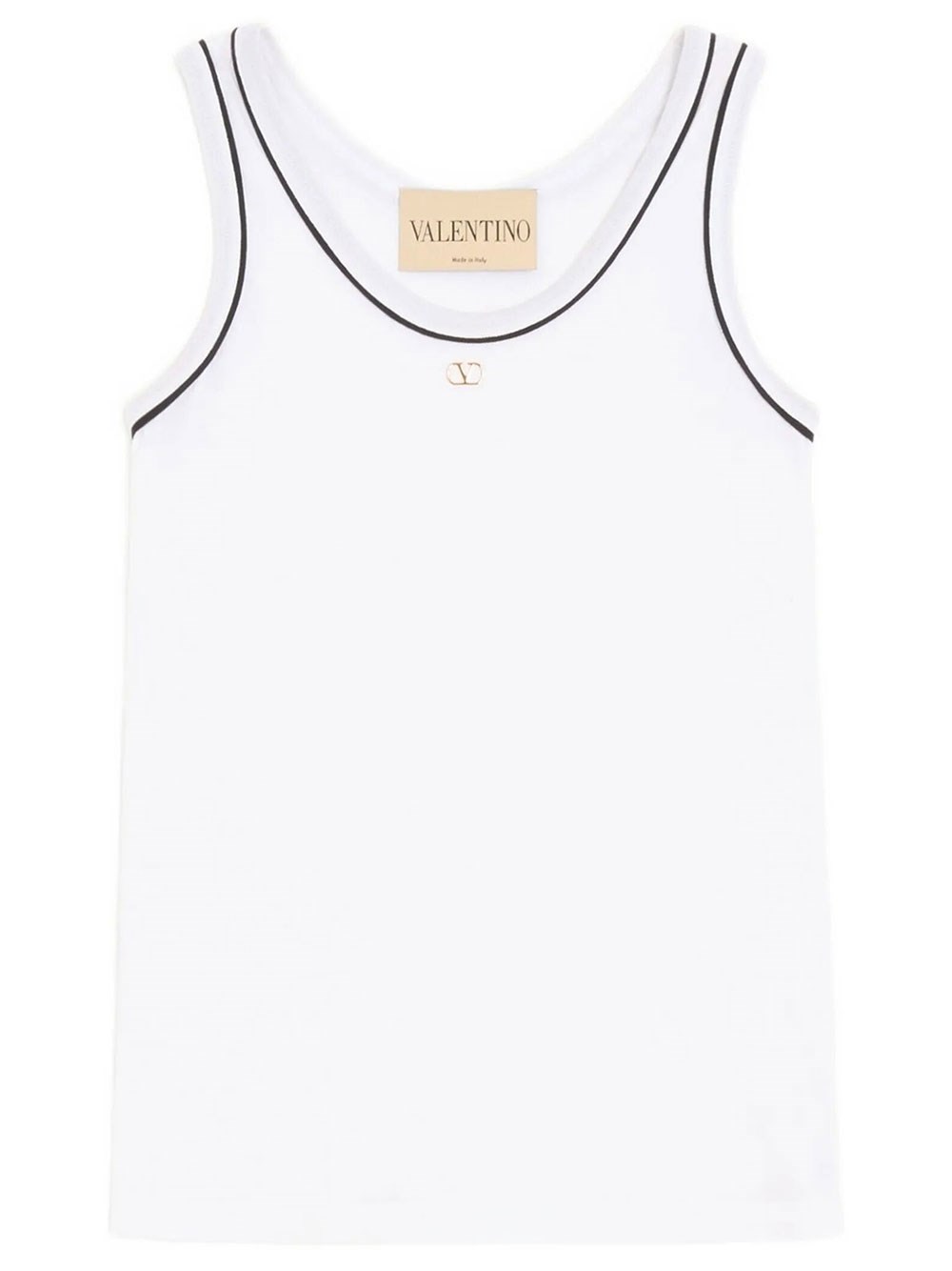 Valentino Garavani Donna Bianco Top In Jersey Di Cotone