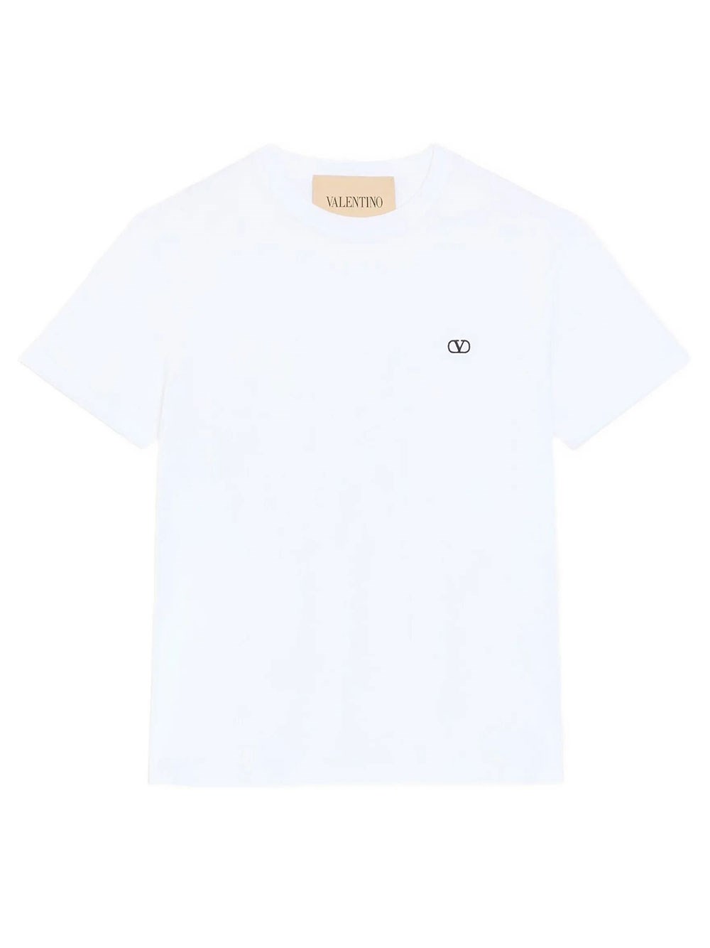 Valentino Garavani Men's White T-Shirt Valentino In Cotton With Vlogo Embroidery