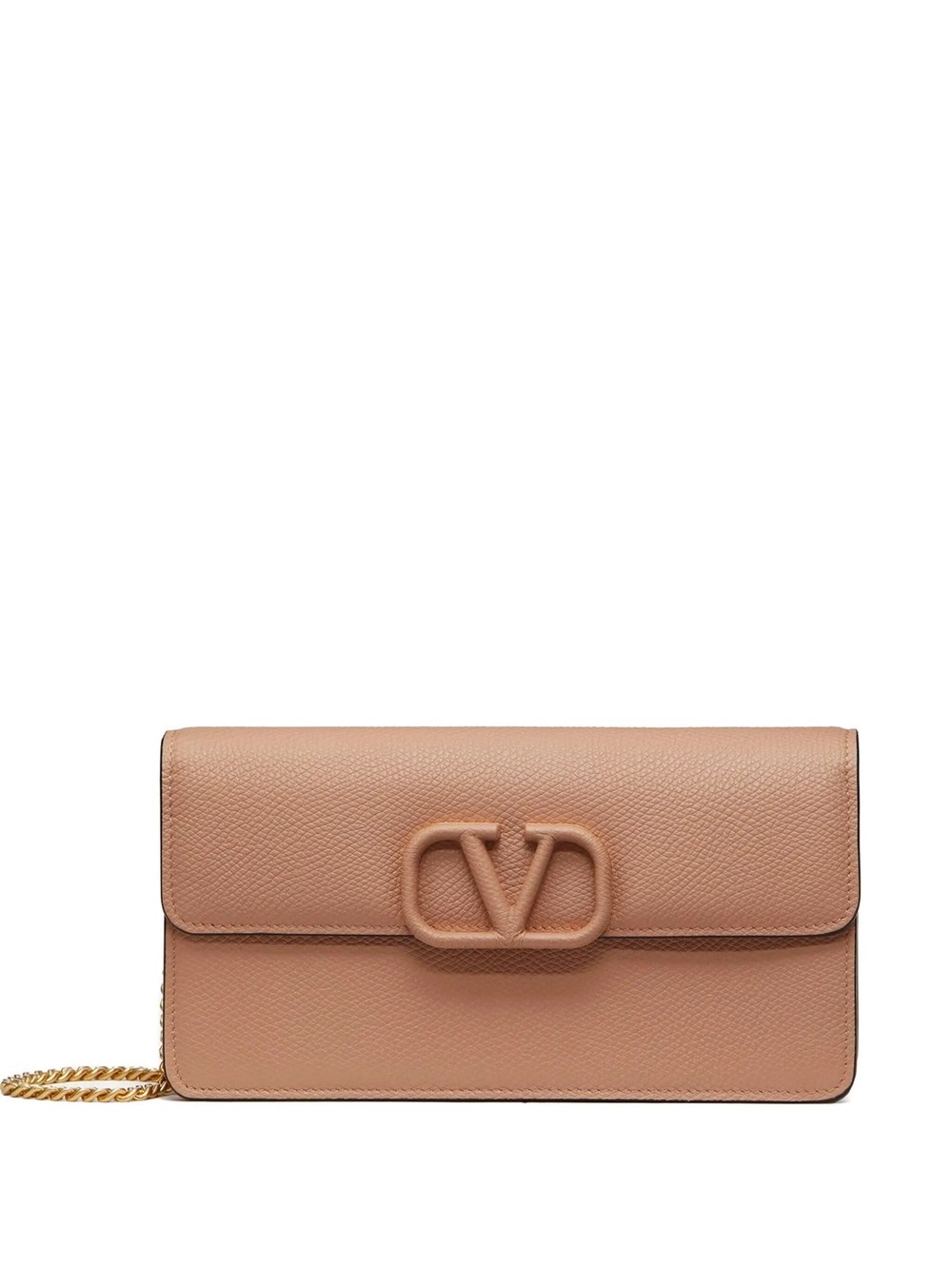 Valentino Garavani Women's Pink & Purple Vlogo Signature Chain Wallet In Grained Calf Leathe