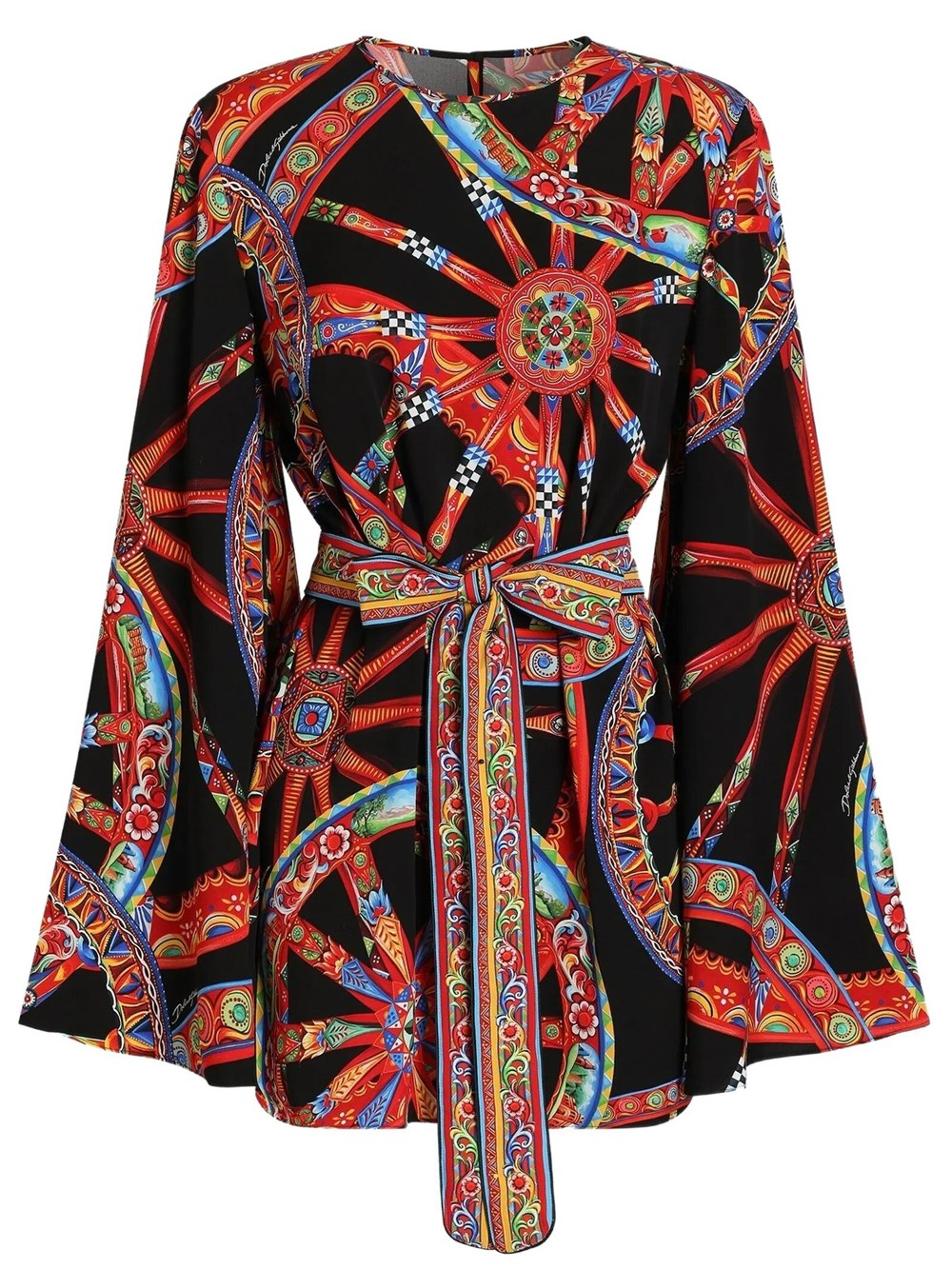 Dolce & Gabbana Women's Black Dress With Cart Print