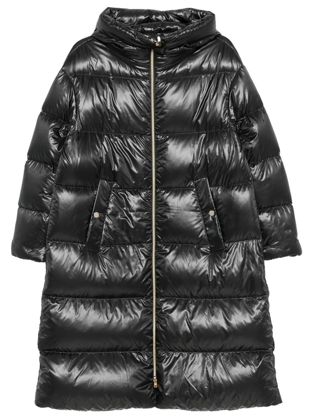 Herno Long Quilted Down Jacket In Grey