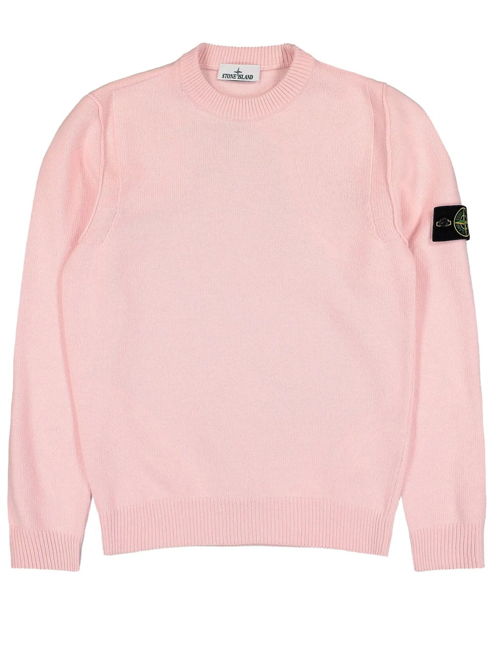 Stone Island Men's Pink & Purple Crew Neck Sweater Regular Fit With Ribbed Finishes