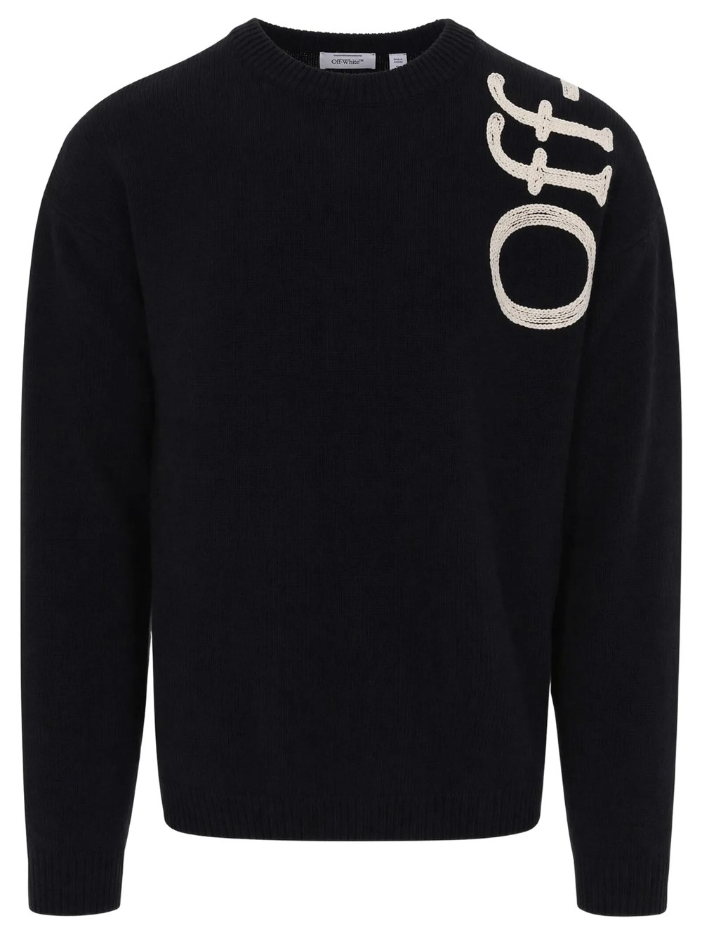 Off White Uomo Nero Vertical Bookish Maglione Girocollo - Maglieria S - Immagine 6