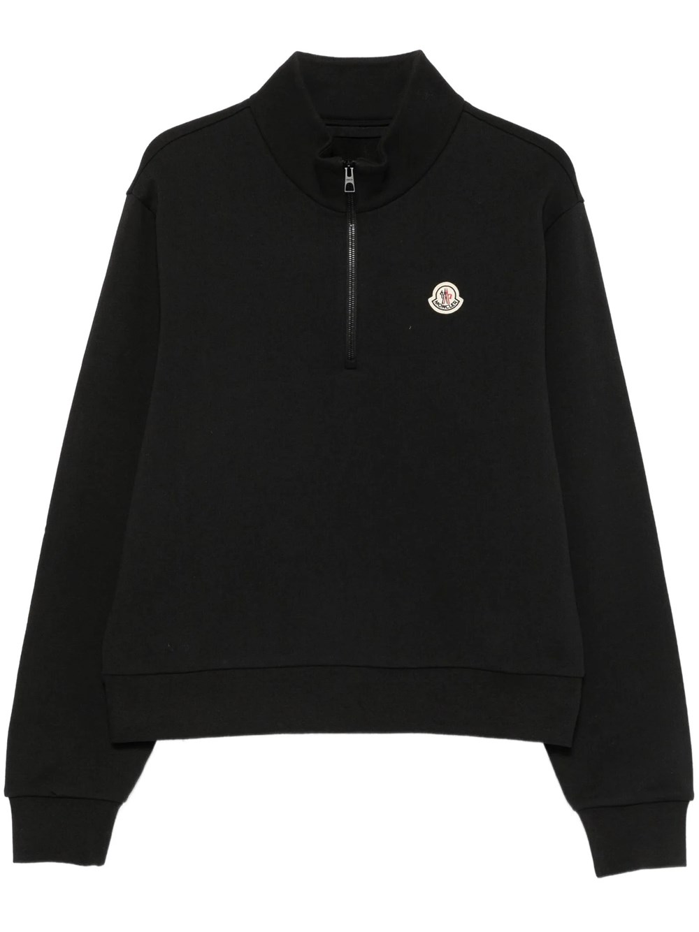 Moncler Men's Black Half Zip Hoodie With Logo