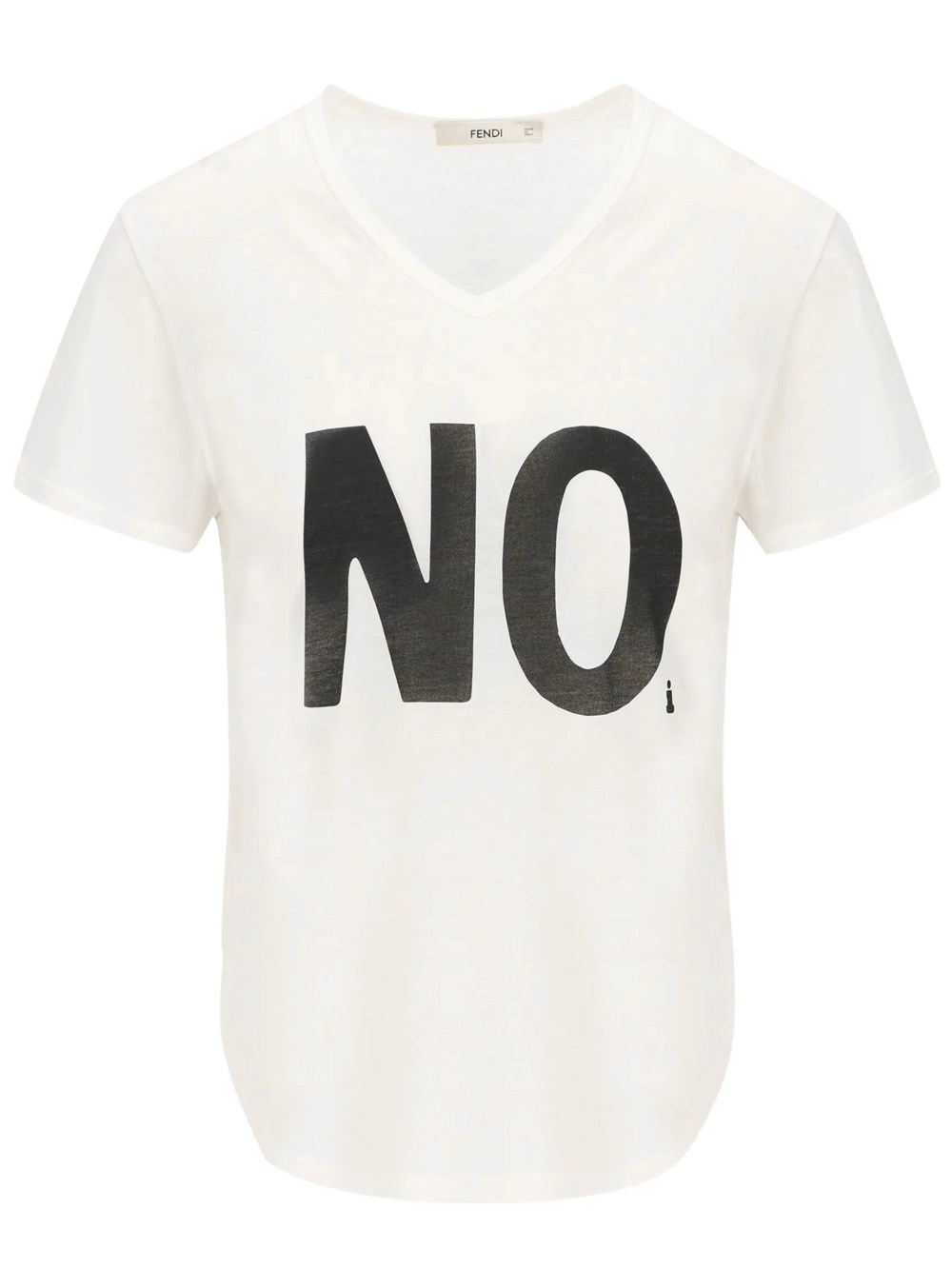Fendi Women's White Ivory Jersey T-Shirt With Noi Print