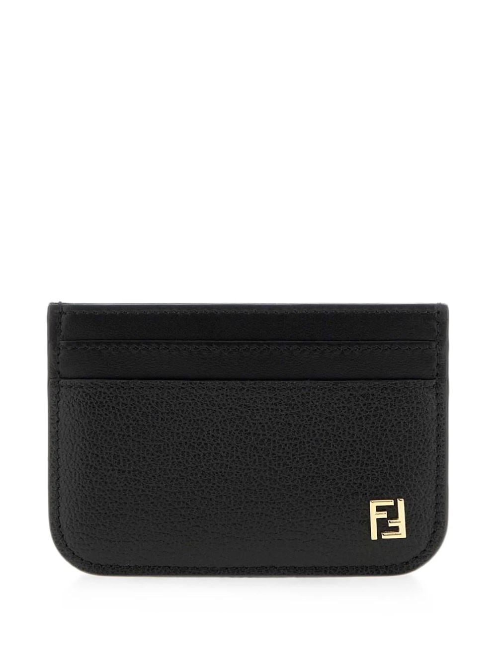Fendi Women's Black Card Case Ff Leather Cardholder