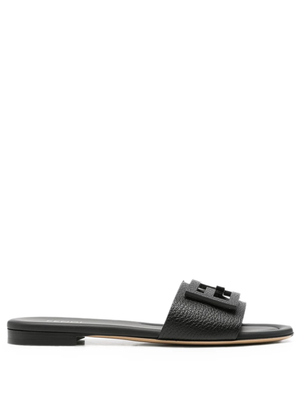 Fendi Black Leather Baguette Slide