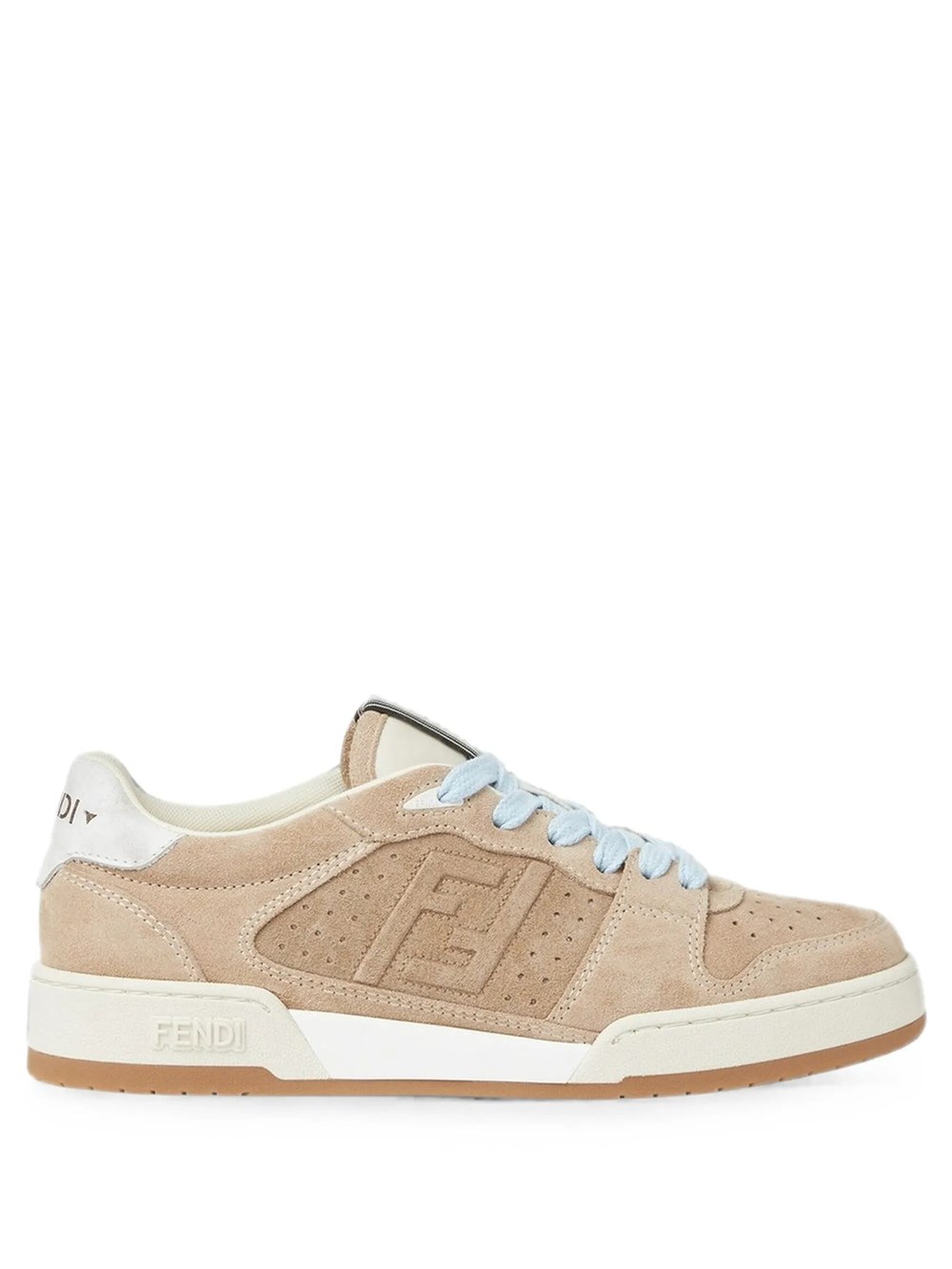 Fendi Women's Nude & Neutrals Match Low Top Sneakers In Ecru Suede