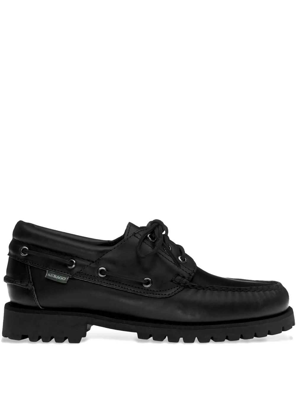 Sebago Uomo Pelle Per 741271W Scarpe In Acadia Nera (43), Nero, Basso, Stringhe, Casual - Immagine 4