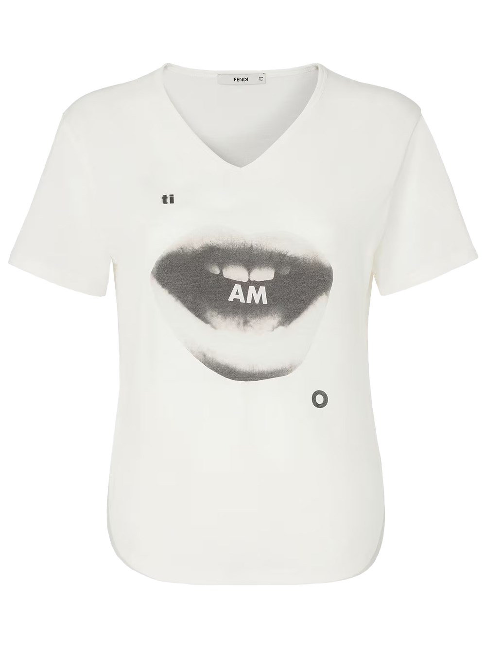 Fendi Women's White T-Shirt In Jersey With 'Ti Amo' Print