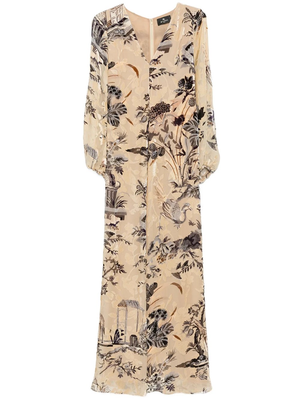 Etro Women's Multi Long Dress With Silk Blend Print